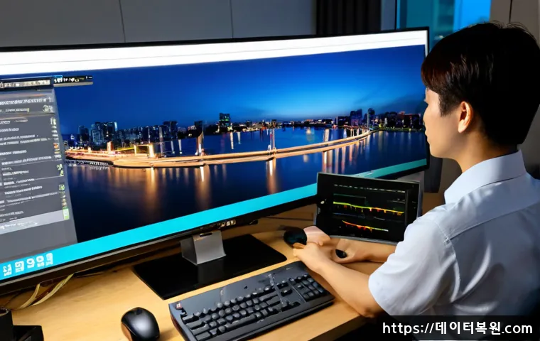 반포동 STATUS_INVALID_PARAMETER - Photorealistic premium IT support workstation in a high-rise apartment office near the Han River, ul...