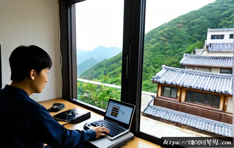 행촌동 BOOTMGR is missing - Photorealistic remote-support workstation in a compact hillside apartment near Haengchon-dong, deskt...