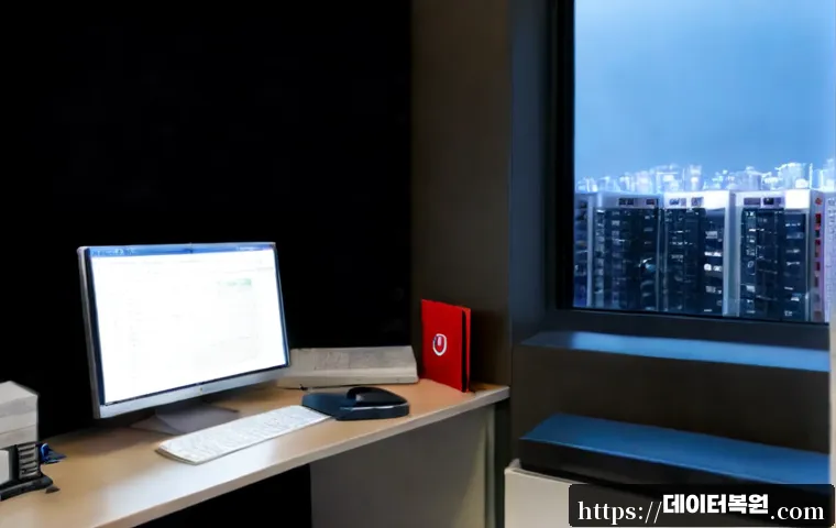 이문동 STATUS_FILE_LOCK_CONFLICT - Photorealistic software support workstation in a compact Imun-dong apartment office, dual monitors s...