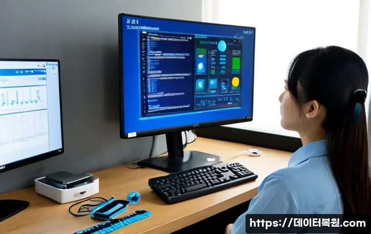 하계동 DRIVER_VERIFIER_DETECTED_VIOLATION - Photorealistic IT support workstation in a compact Hagae-dong apartment office, dual monitors showin...