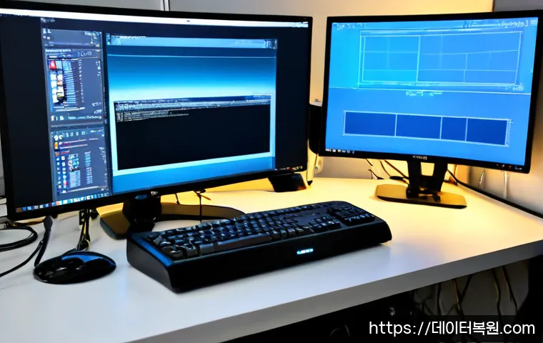 홍익동 ACPI_BIOS_ERROR - Photorealistic remote-support workstation in a compact Hongdae-style creative studio, ultrawide moni...