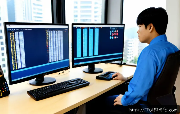 거여동 DRIVER_VERIFIER_DETECTED_VIOLATION - Photorealistic IT support workstation in a compact Geoyeodong apartment office, dual monitors showin...