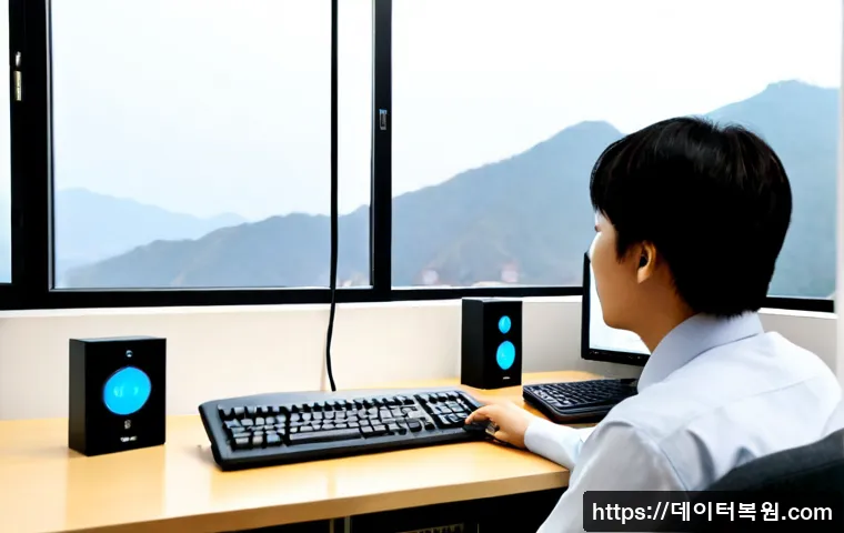 은평구 STATUS_NO_MEMORY - Photorealistic remote IT support workstation in a quiet Eunpyeong-gu apartment office, dual monitors...