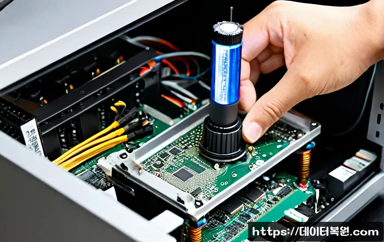 숭인동 쿨러조립 및 교체수리 - Photorealistic PC repair workstation in Sungin-dong, technician carefully mounting a tower CPU coole...