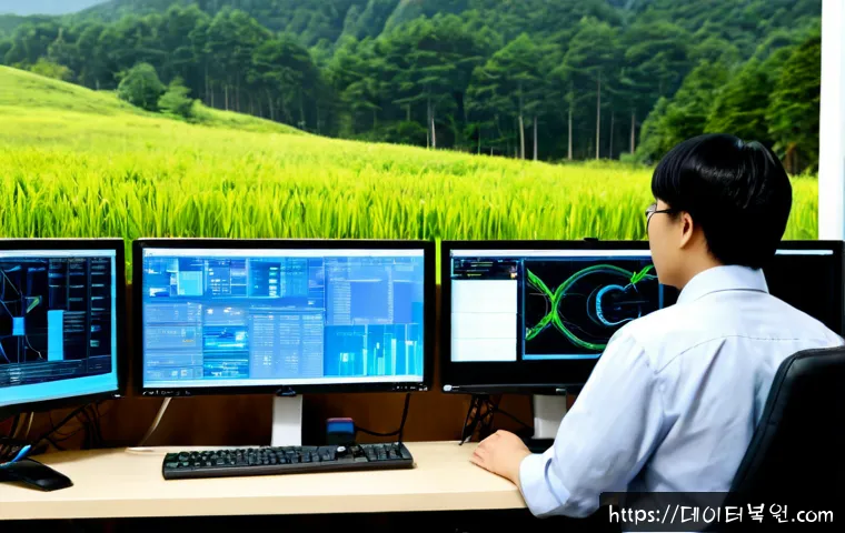 도척면 NDIS_INTERNAL_ERROR - Photorealistic IT technician at a dual-monitor workstation in a quiet countryside office near low fo...
