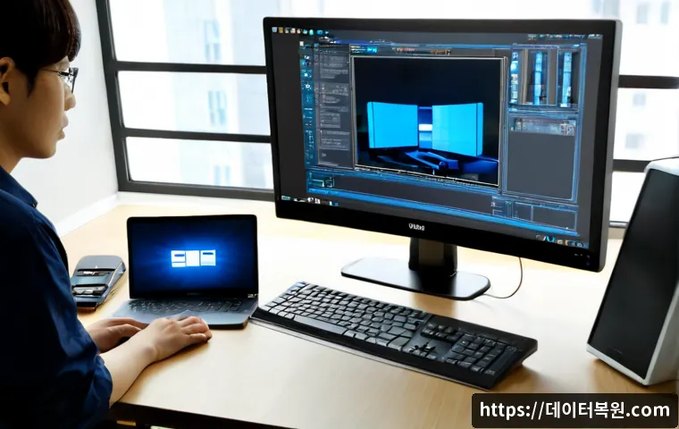 망원동 CRITICAL_PROCESS_DIED - Photorealistic remote IT support workstation in a compact Mangwon-dong apartment, ultrawide monitor ...