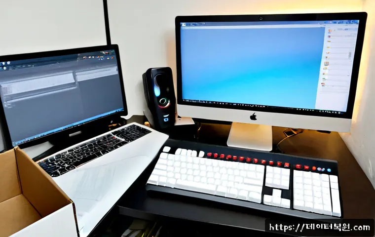 방산동 STATUS_EXECUTION_TIMEOUT - Photorealistic remote-support workstation in Bangsan-dong, Seoul, with a desktop monitor showing a f...