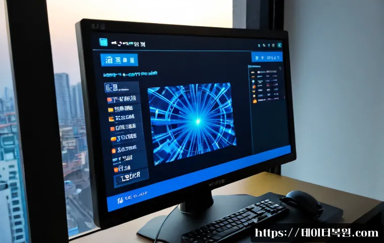 창동 DPC_WATCHDOG_VIOLATION - Photorealistic remote-support workstation in Changdong, a desktop monitor showing a frozen blue syst...