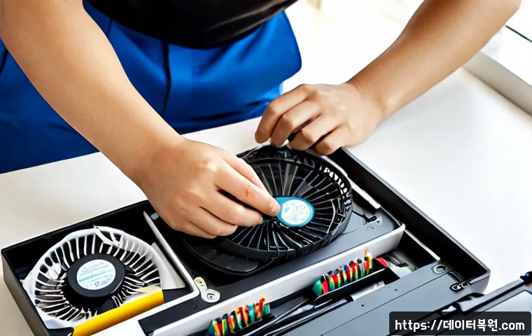 관문동 노트북 laptop 출장방문수리점 - Photorealistic laptop onsite repair technician at a tidy apartment workstation in Gwanmun-dong, care...
