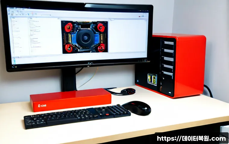 방학동 STATUS_DISK_FULL - Photorealistic remote-support workstation in a compact Banghak-dong apartment office, dual monitors ...