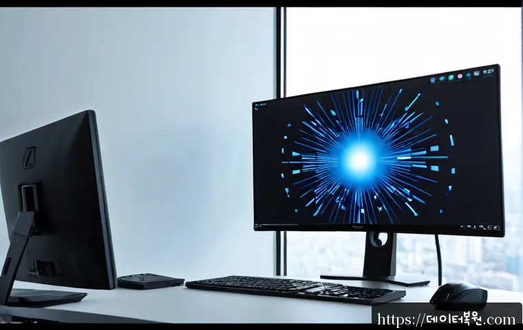 서초동 KERNEL_SECURITY_CHECK_FAILURE - Photorealistic software engineer workstation in a sleek Seocho-dong office, ultrawide monitor showin...