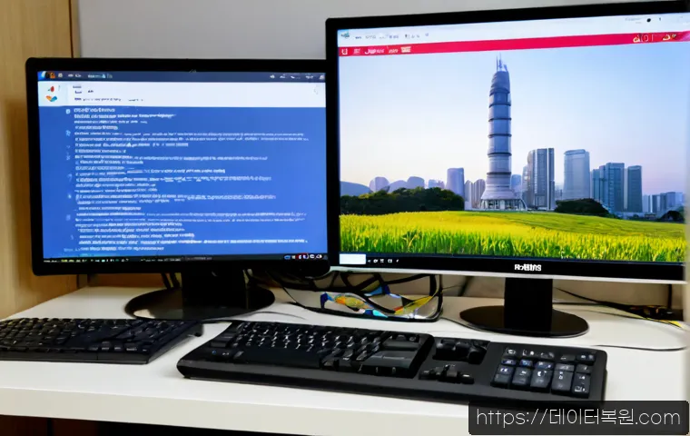 고양동 BOOTMGR is Compressed - Photorealistic remote-support workstation in a compact Goyang-dong apartment office, desktop monitor...