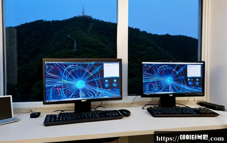 행당동 NDIS_INTERNAL_ERROR - Photorealistic IT support workstation in a compact apartment near a quiet Seoul hillside neighborhoo...