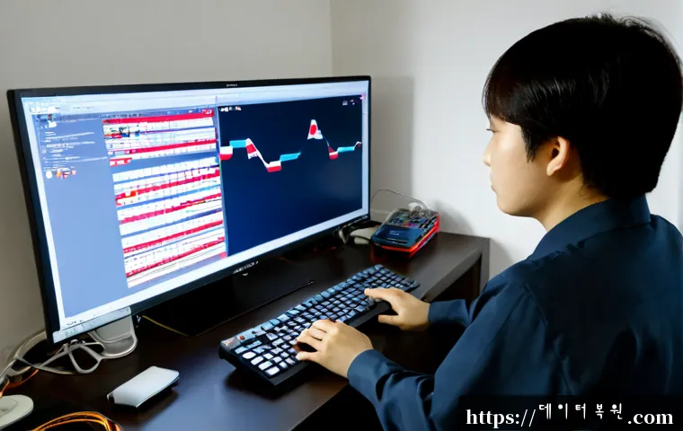 주암동 STATUS_IO_ERROR - Photorealistic remote-support workstation in a quiet Juam-dong apartment office, desktop monitor sho...