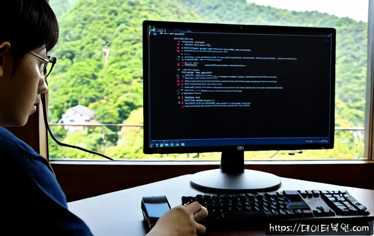 구기동 a disk read error occurred - Photorealistic remote-support workstation in a quiet Gugi-dong home office, desktop PC paused at a b...