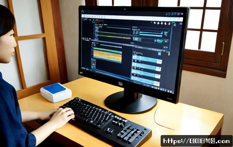 팔판동 ubuntu재설치 포맷  초기화 - Photorealistic remote IT support workstation in a quiet Palpan-dong residential studio, desktop comp...