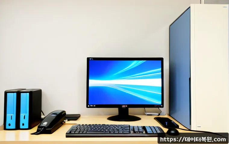종암동 STATUS_KERNEL_REGISTRY_ERROR - Photorealistic IT support workstation in a compact Jongam-dong apartment office, desktop monitor sho...