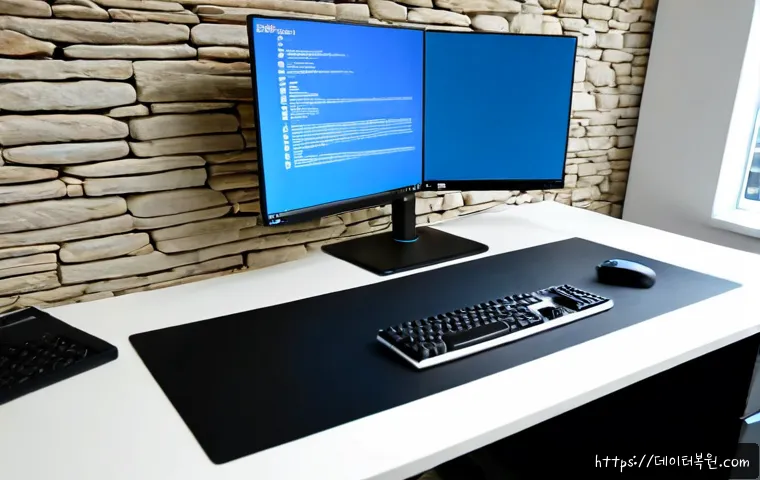 신문로 CRITICAL_PROCESS_DIED - Photorealistic IT support workstation in a modern Sinmunro office near a historic stone-wall bouleva...