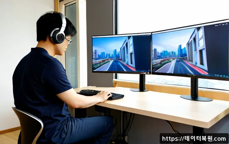 구의동 STATUS_ILLEGAL_INSTRUCTION - Photorealistic remote-support workstation in a compact apartment office near a Seoul riverside neigh...