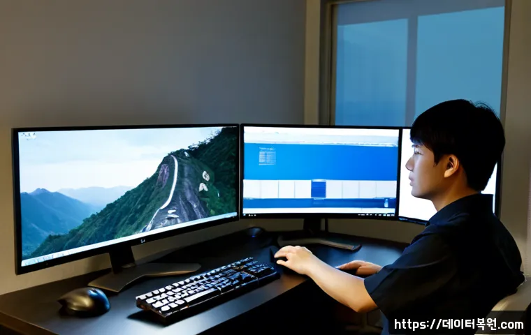 방학동 STATUS_FLOAT_OVERFLOW - Photorealistic remote IT support workstation in a quiet Dobong-gu apartment office, dual monitors sh...