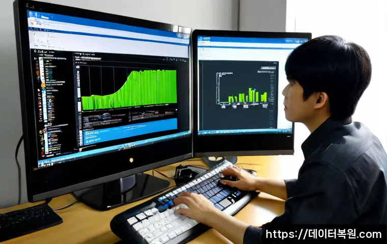 상계동 STATUS_SYSTEM_FILE_MISSING - Photorealistic IT support workstation in a compact Sanggye-dong apartment office, ultrawide monitor ...