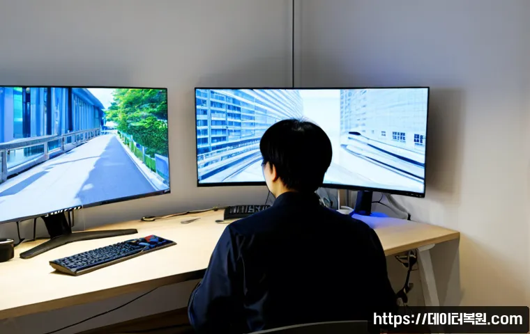 사근동 출장방문윈도우 windows 설치 - Photorealistic IT technician installing a desktop operating system on a modern all-in-one workstatio...
