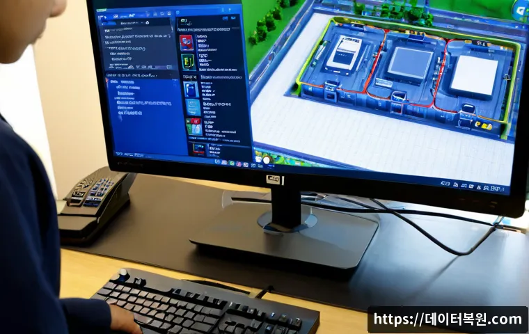 전농동 all boot options are tried - Photorealistic remote-support workstation in Jeonnong-dong, a desktop PC halted at a blank boot reco...
