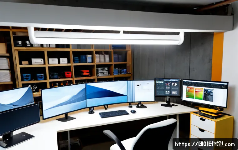 창신동 STATUS_KERNEL_THREAD_TIMEOUT - Photorealistic industrial design workstation in a compact hillside studio, architect using a sleek C...