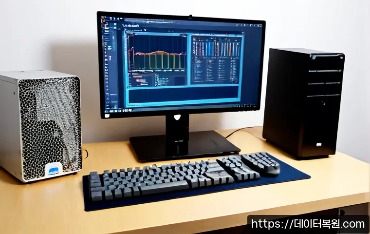 쌍문동 오버클럭 뚜따 - Photorealistic PC overclocking workstation in a compact Ssangmun-dong apartment office, open high-en...