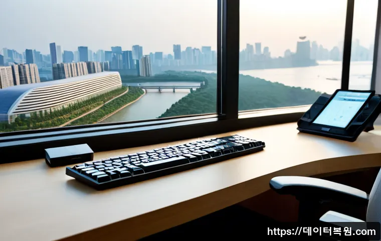 반포동 press  f4  key - Photorealistic product design workstation in a refined Banpo apartment office, architect pressing an...