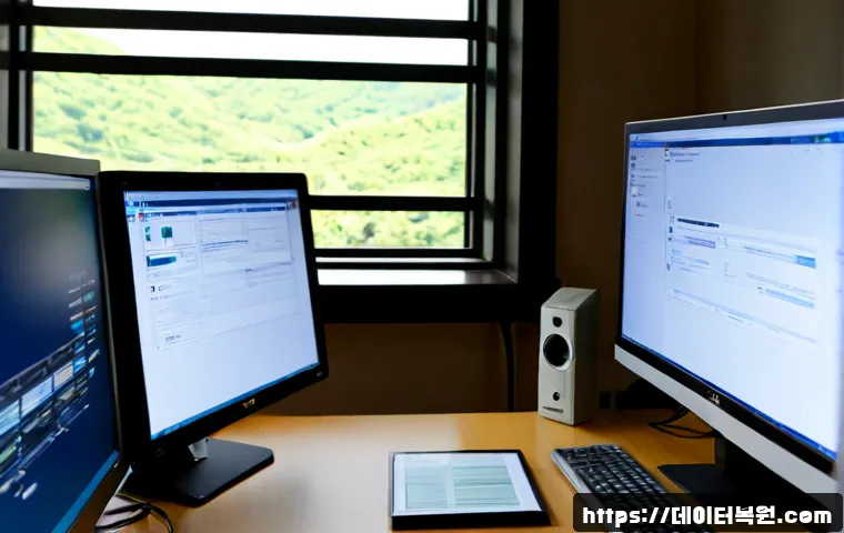 남종면 STATUS_IMAGE_ACCESS_DENIED - Photorealistic remote-support workstation in a quiet Namjong-myeon office, desktop monitor showing a...