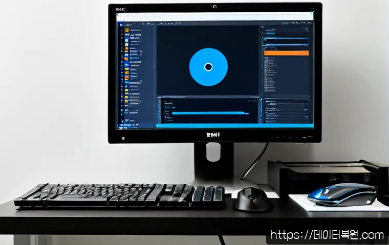 신당5동 bootdevice - Photorealistic remote-support workstation in a compact Sindang neighborhood office, desktop PC open ...