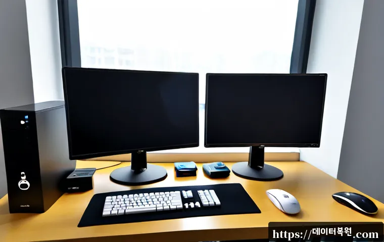 천왕동 STATUS_IMAGE_ACCESS_DENIED - Photorealistic remote-support workstation in a modern Cheonwang-dong apartment office, dual monitors...