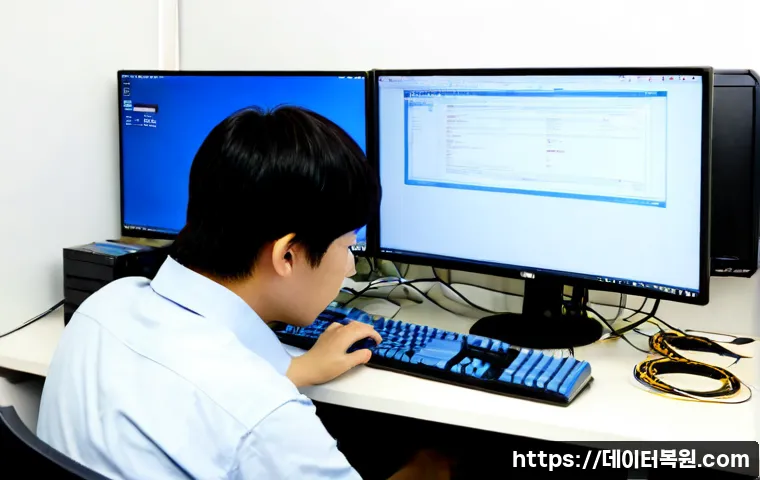 원효로 VIDEO_DRIVER_INIT_FAILURE - Photorealistic IT support workstation in a compact Yongsan-era electronics office near Wonhyo-ro, du...