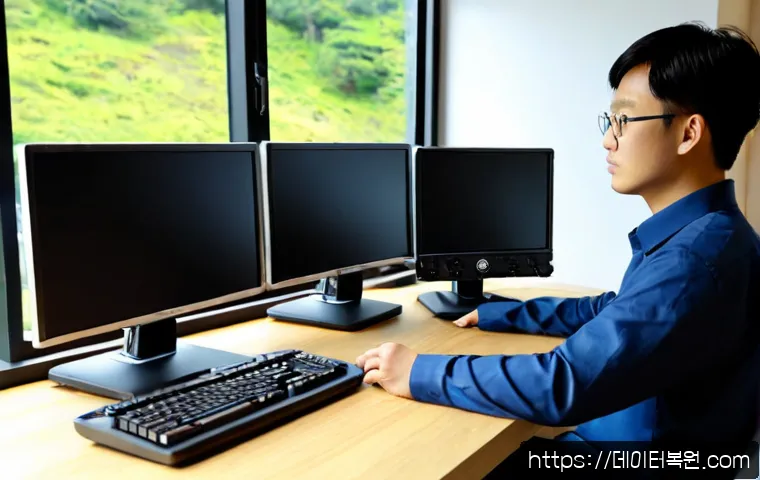 장위동 VENDOR_DEFINED_ERROR - Photorealistic IT support workstation in a compact apartment office near a quiet hillside neighborho...