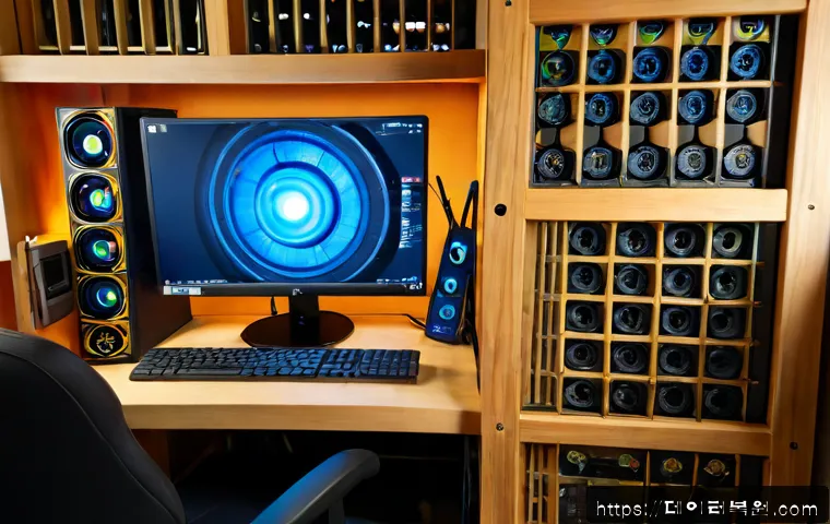 가회동 HARDWARE_MEMORY_FAILURE - Photorealistic computer repair workstation in a quiet Gahoe-dong hanok-inspired home office, technic...
