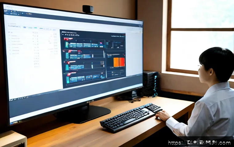 통의동 DRIVER_CORRUPTED_EXPOOL - Photorealistic IT support workstation in a quiet Tongui-dong studio, ultrawide monitor showing a cle...