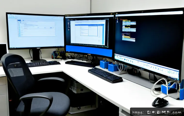 신설동 HARDWARE_FAILURE - Photorealistic IT support workstation in a compact Sinseol-dong office, desktop tower opened beside ...