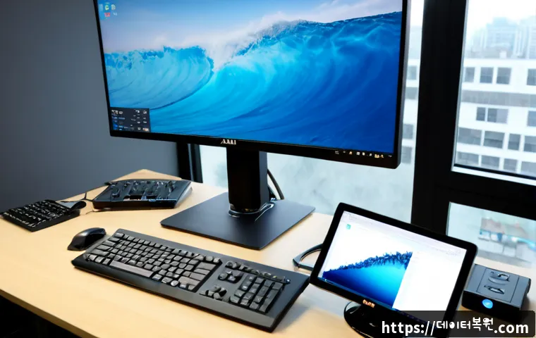 주암동 WHEA_UNCORRECTABLE_ERROR - Photorealistic remote-support workstation in a compact Juaam-dong design studio, powerful desktop to...