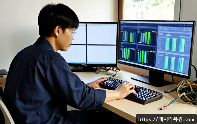 산황동 STATUS_KERNEL_UNSUPPORTED_DEVICE - Photorealistic remote-support workstation in a quiet suburban Korean apartment near a leafy neighbor...