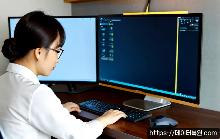 팔판동 SESSION3_INITIALIZATION_FAILED - Photorealistic remote-support workstation in a quiet Bukchon-inspired townhouse office, IT specialis...