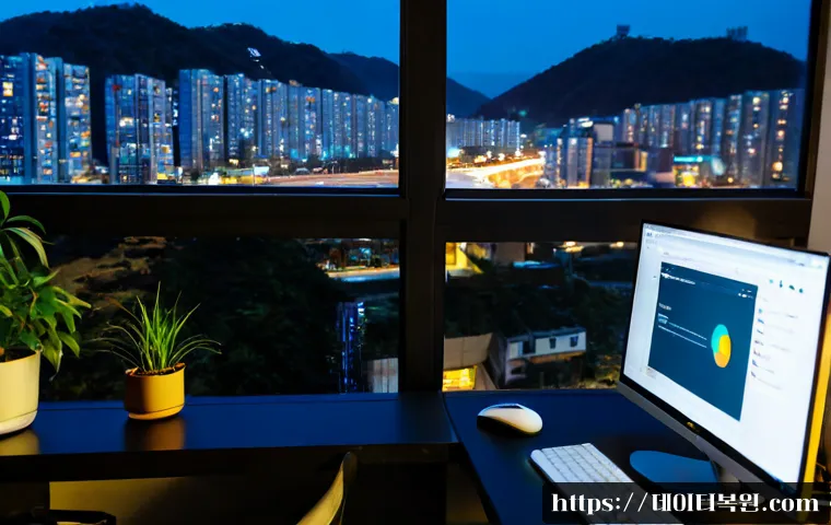 영천동 STATUS_INVALID_THREAD - Photorealistic remote IT support workstation in a compact Yeongcheon-dong apartment office, dual mon...
