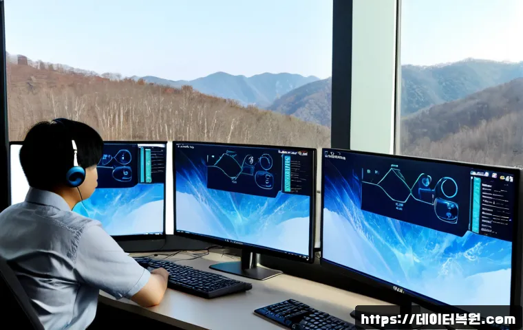 염곡동 STATUS_KERNEL_REGISTRY_ERROR - Photorealistic IT support workstation in a quiet Yeomgok-dong apartment office, dual monitors showin...