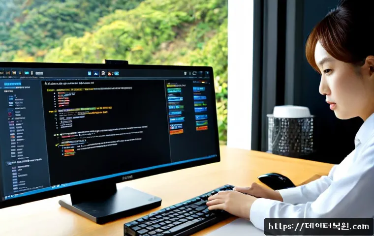 내곡동 부팅불가 - Photorealistic remote-support technician diagnosing a desktop workstation that stops at a dark boot ...