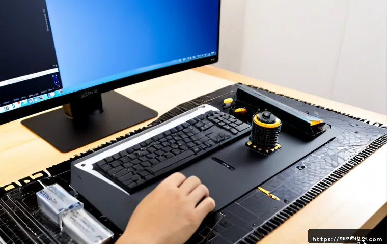 사당동 오버클럭 뚜따 - Photorealistic high-end PC repair workstation in a compact Sadang-dong apartment studio, technician ...