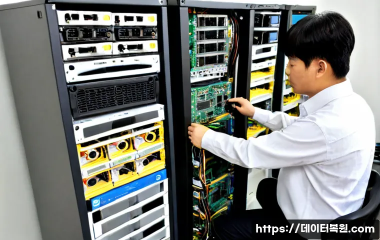 충정로 하드조립 및 교체수리 - Photorealistic electronics repair bench in a compact Chungjeong-ro office building workshop, technic...