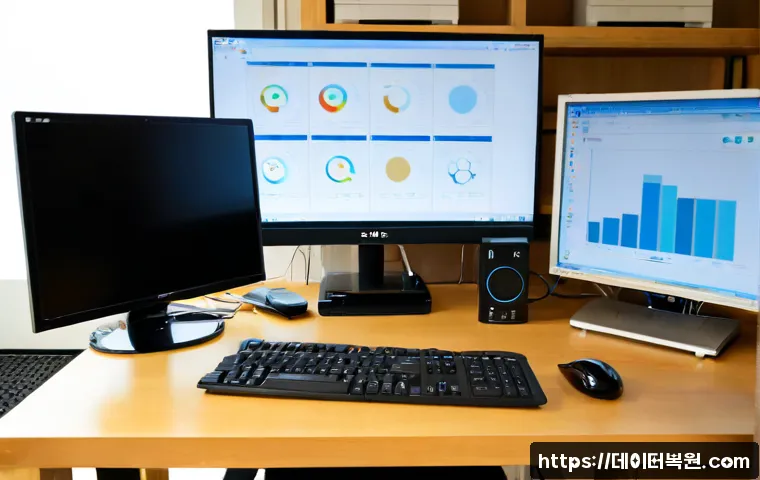 가회동 HDD조립 및 교체수리 - Photorealistic remote-support workstation in a quiet Gahoe-dong home office, technician replacing a ...