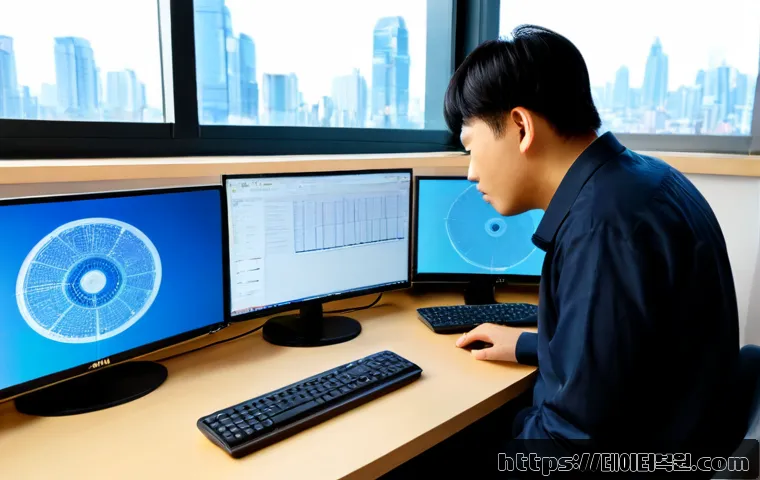 서빙고동 네트워크구축 설정 및 세팅오류해결 - Photorealistic IT workstation in a compact Seobinggo-dong office, technician configuring a small net...