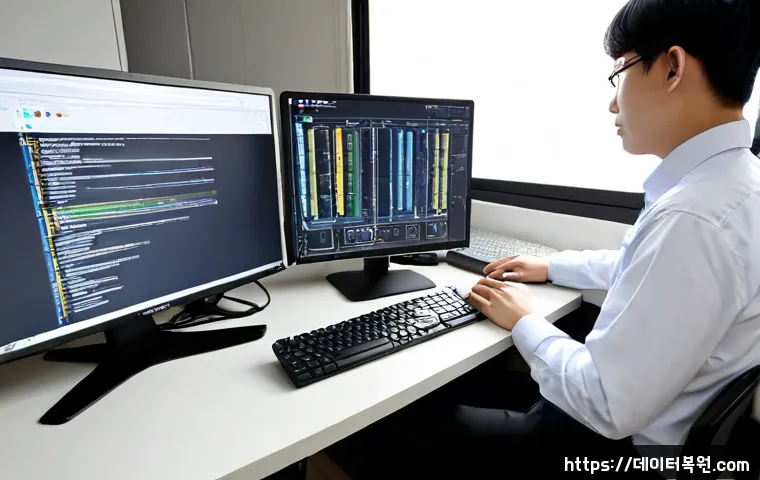 신원동 IO_DEVICE_ERROR - Photorealistic IT support workstation in a compact Sinwon-dong apartment office, desktop tower opene...