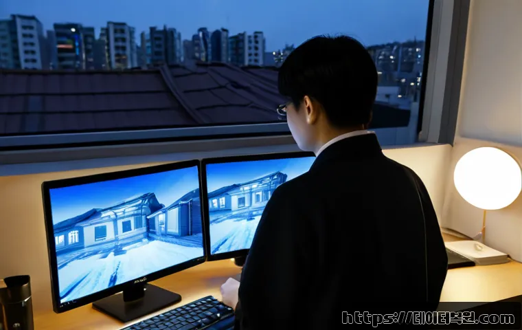 창전동 SYSTEM_SERVICE_EXCEPTION - Photorealistic compact design studio workstation in Changjeon-dong, an architect reviewing a detaile...